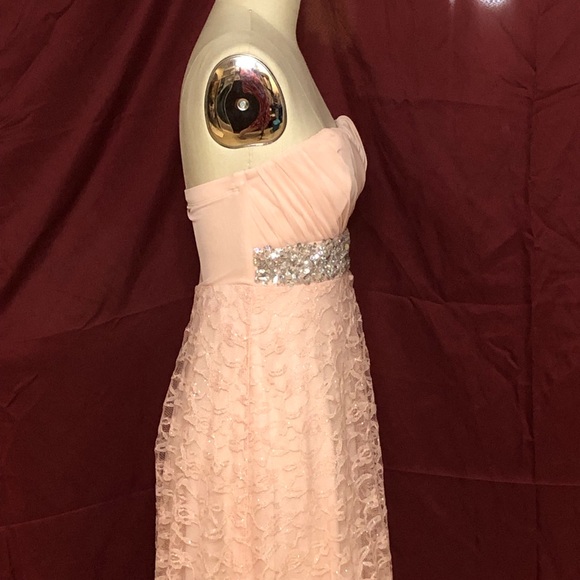 mymichelle Strapless Peach Formal Gown, Size 7 - Picture 4 of 11